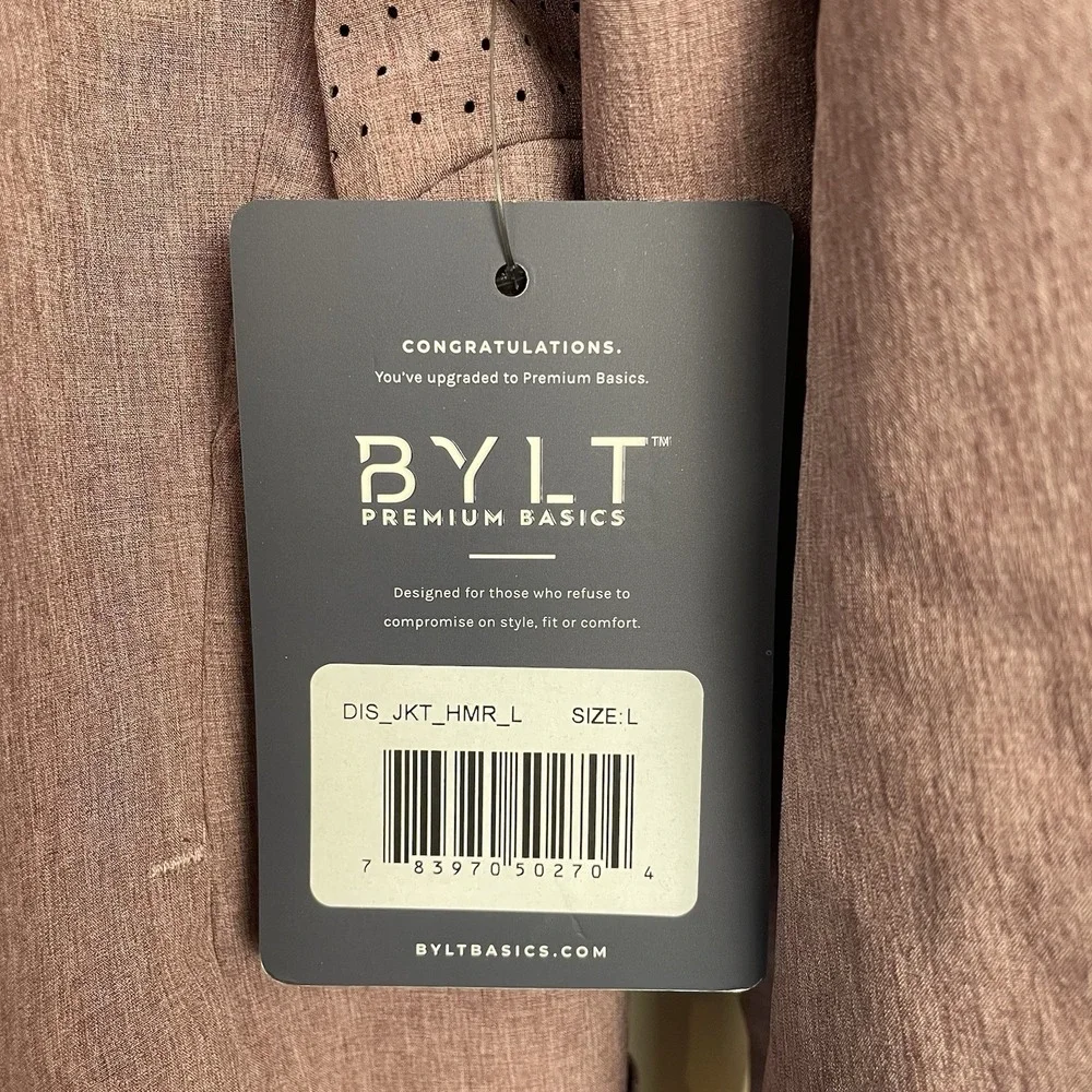 NEW BYLT District Jacket Men Large Heather Maroon Red Performance Premium Basics
